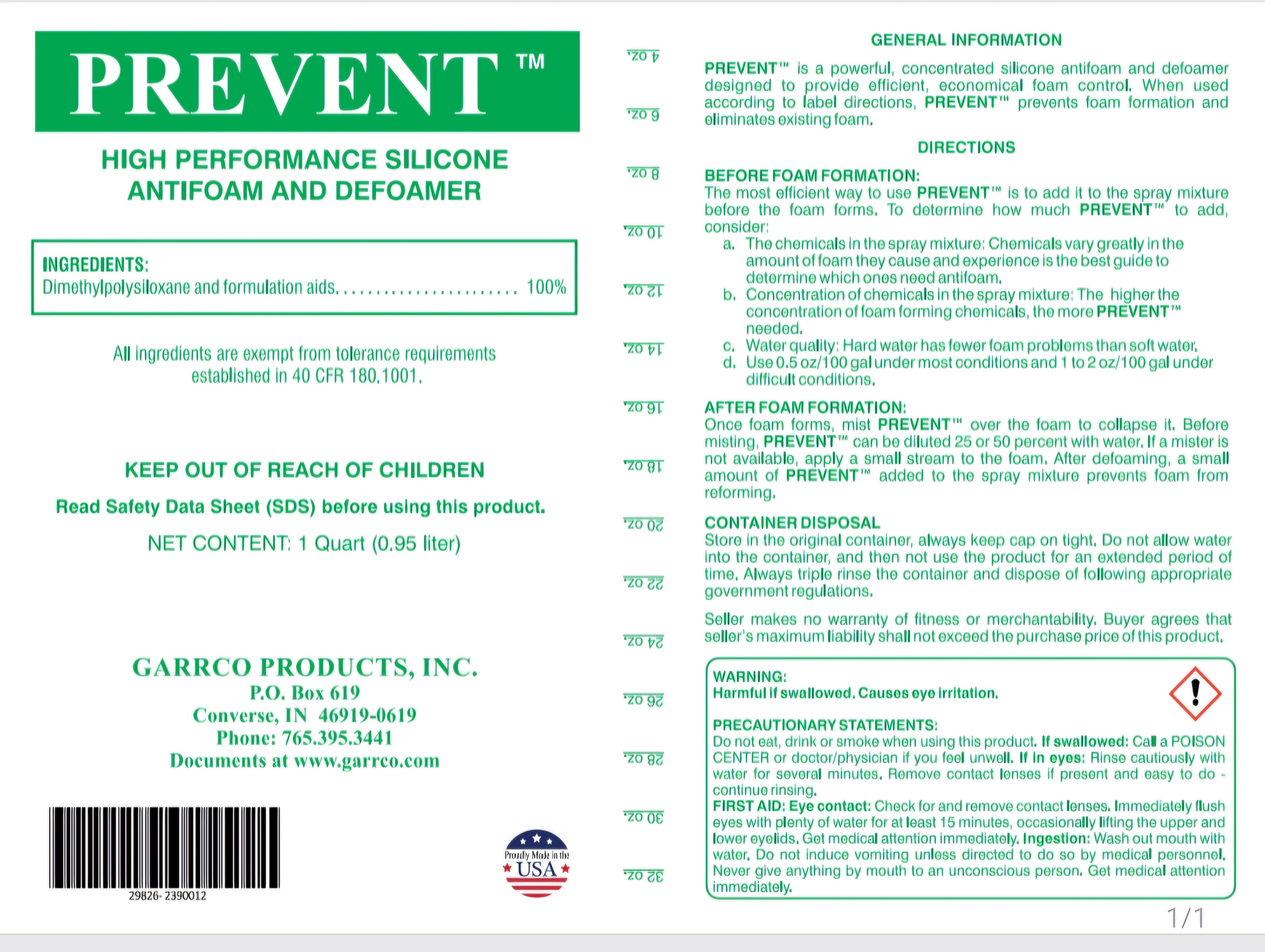 Prevent Anti-Foam